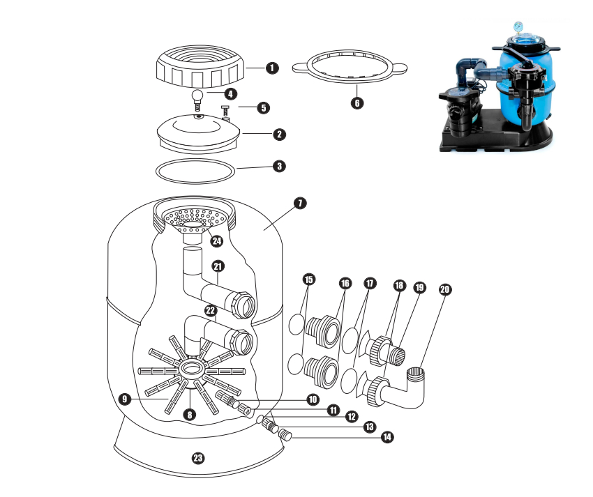 Recambios filtro piscina Monobloc QP
